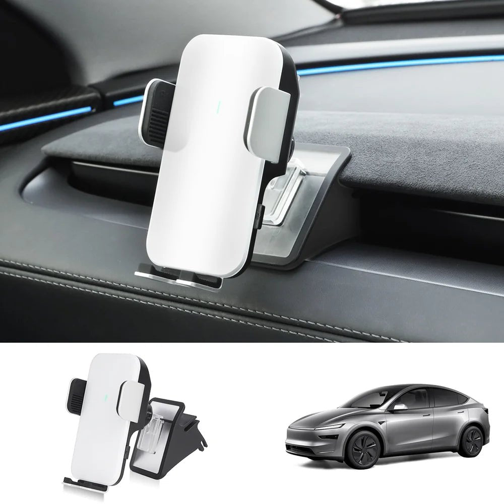 Dashboard Phone Holder with Solar Auto Clamp for Tesla Model Y Juniper 2025+ - T-Launch