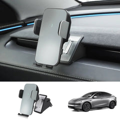 Dashboard Phone Holder with Solar Auto Clamp for Tesla Model Y Juniper 2025+ - T-Launch