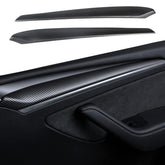 Model 3/Y capac ornamente uși Wrap ABS mat fibră de carbon model (2 buc.) pt Tesla (2021-2023)