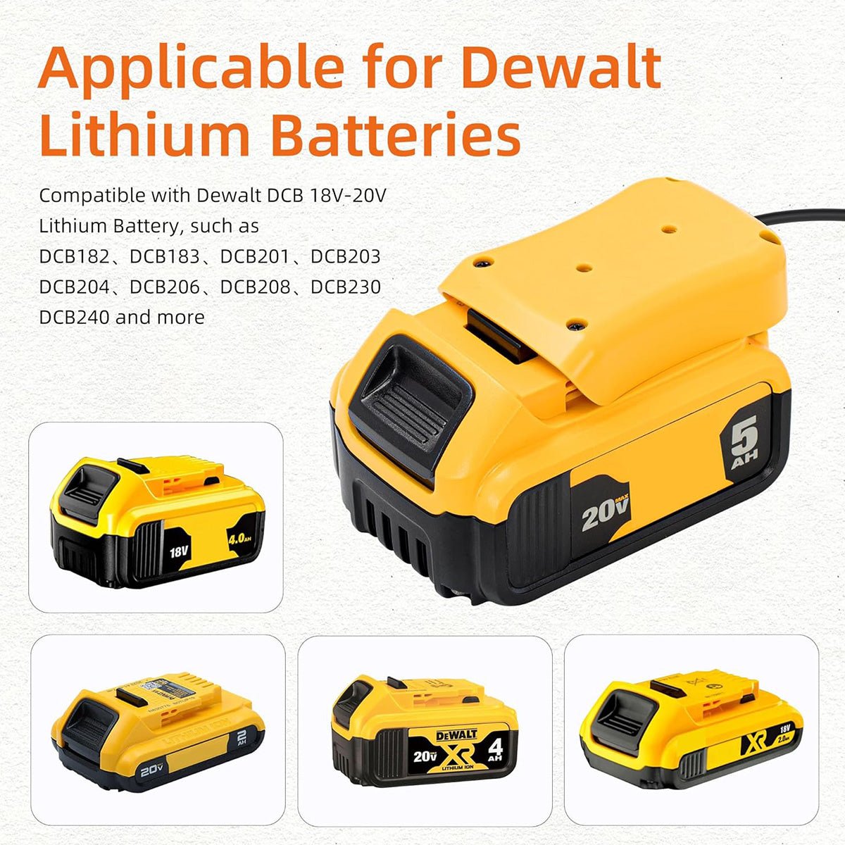 DeWalt Battery Adapter with DC Power Cable for Starlink Mini - T-Launch