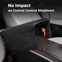 Diamond-Pattern Leather Center Armrest Cover with Pockets for Tesla Model S/X 2021+ - T-Launch