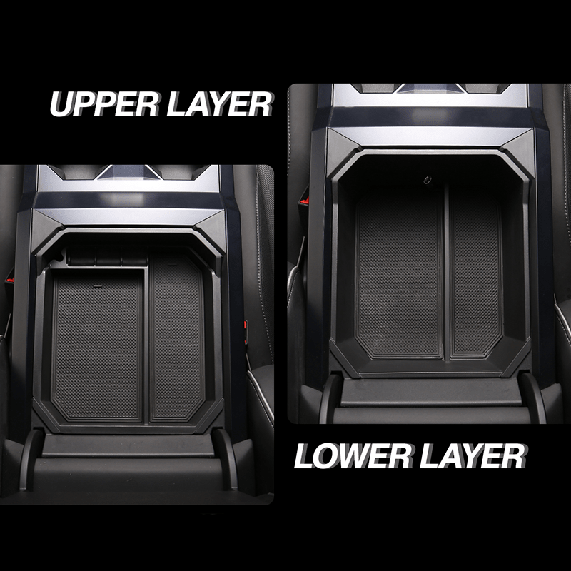 Double Layer Center Console Organizer Armrest Storage Box for Cybertruck - T-Launch