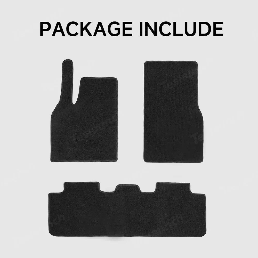Durable Carpet-Style Floor Mats (3-Piece Set) for Tesla Model Y Juniper 2025+ - T-Launch