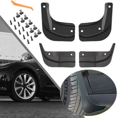 Kit de guardabarros delantero y trasero, guardabarros sin taladro (4 piezas) para <tc>Tesla</tc> 2024 <tc>Model</tc> 3 <tc>Highland</tc>