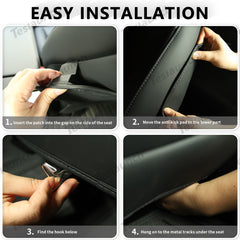 Opěradlo sedadla anti kick protectors kryt rohože semi-obklopené sedadla podložka pro Tesla 2024 Model 3