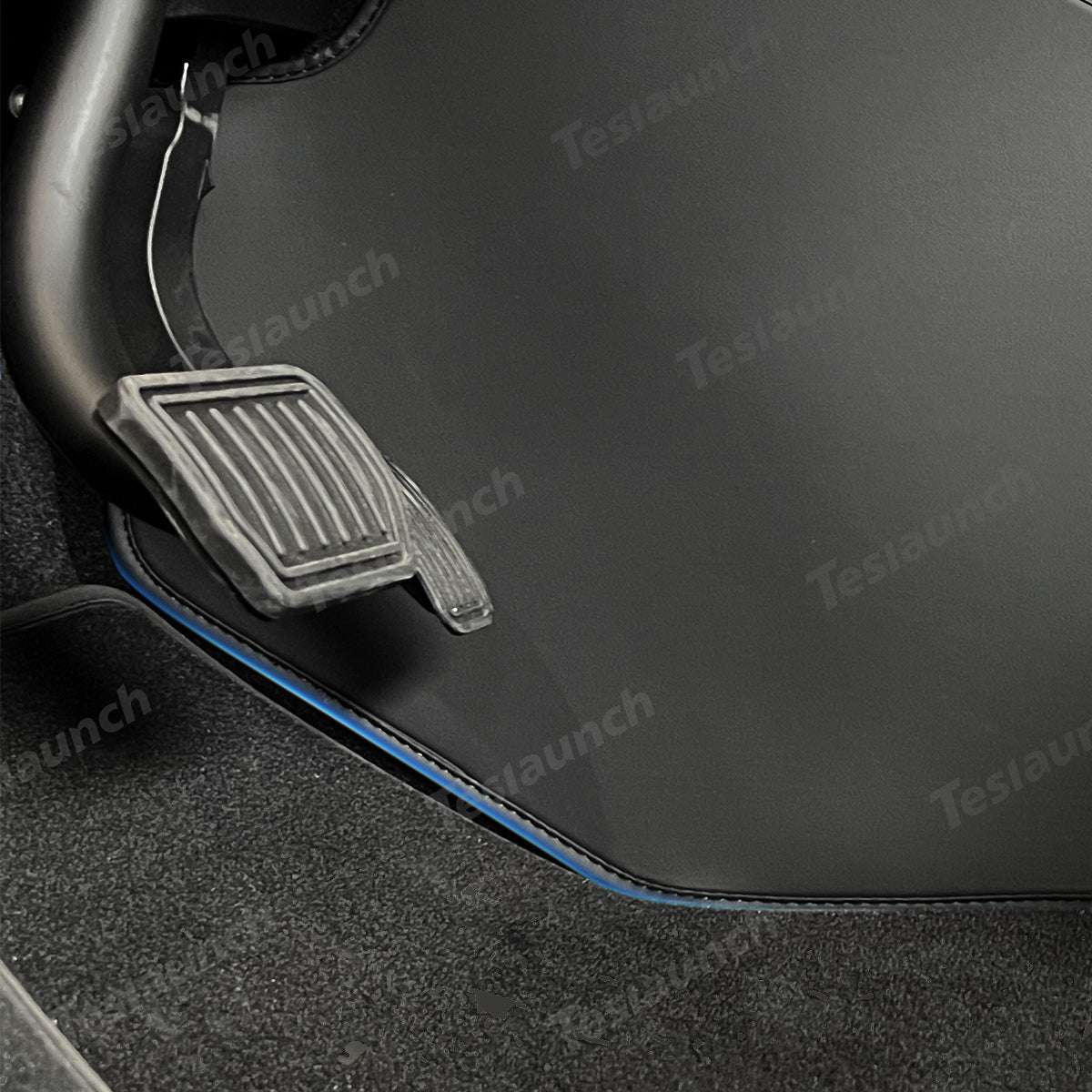 Extended-Length Center Console Side Kick Protection Pads -2-Piece Napa Leather Set for Tesla Model Y Juniper 2025+ - T-Launch