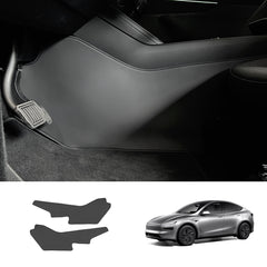 Extended-Length Center Console Side Kick Protection Pads -2-Piece Napa Leather Set for Tesla Model Y Juniper 2025+ - T-Launch
