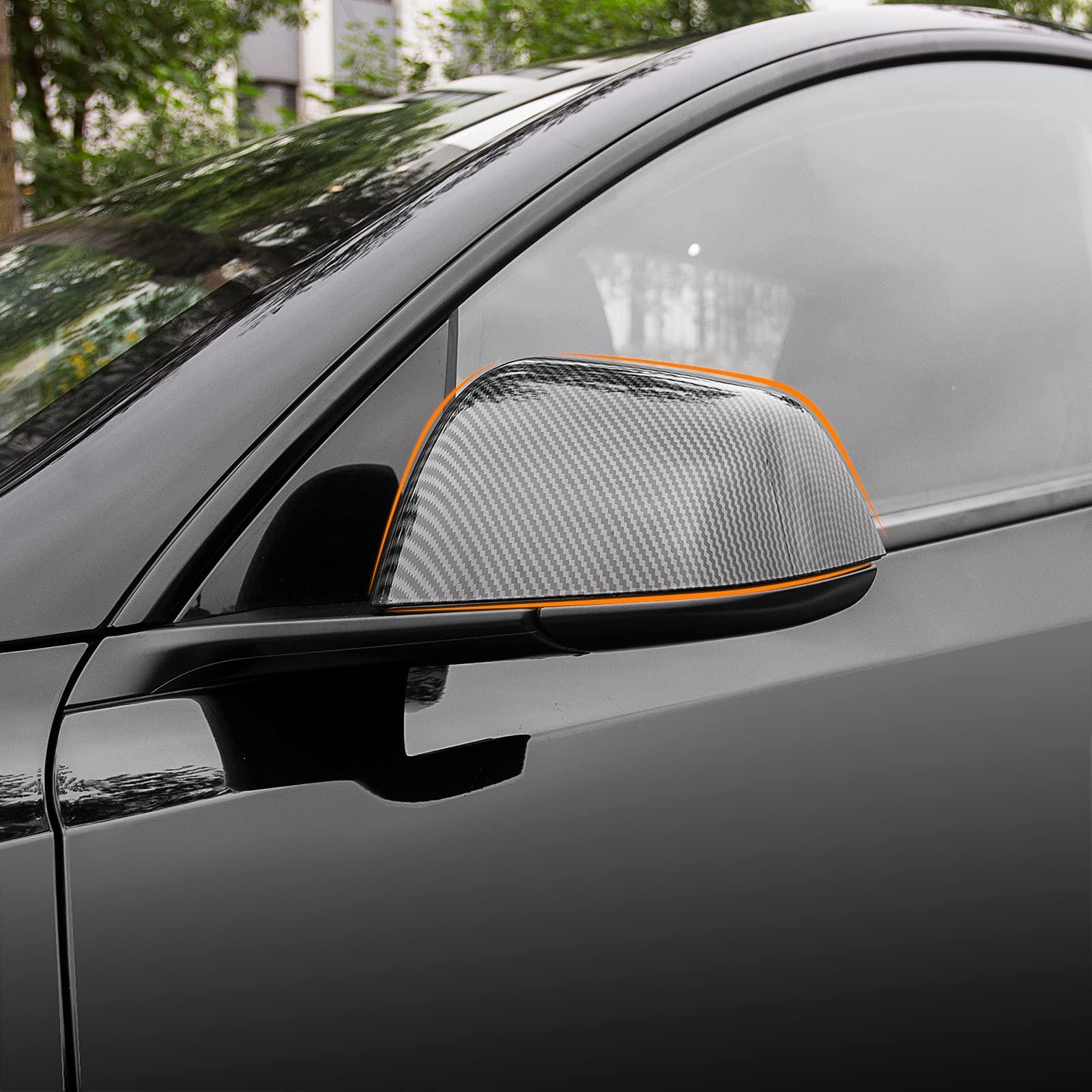 Model Y Side Door Mirror Cover (Carbon Fiber Pattern ABS) (1 pair) (2 –  TESLAUNCH