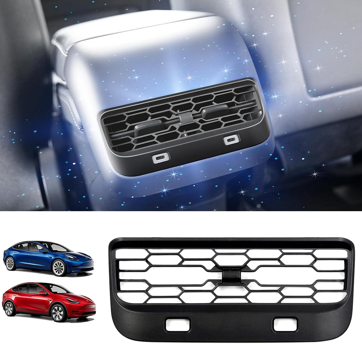 Couvercle d'aération de siège arrière pour Tesla <tc>Model</tc> 3/Y