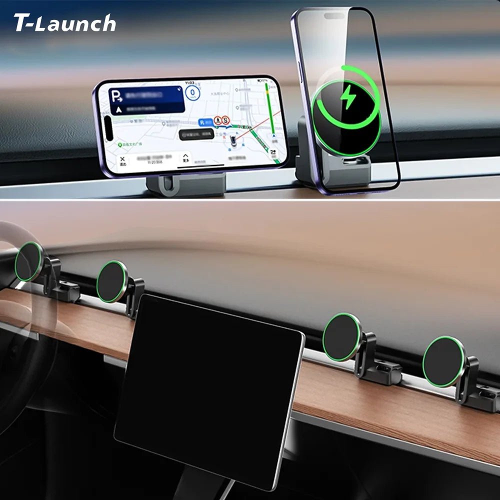 Fast Charging-Magnetic Suction Smart Fast Charging Mobile Phone Holder For Tesla Model 3/Y (for left hand drive ) - T-Launch