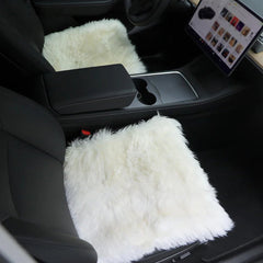 Faux Sheepskin Front Seat Covers Black/White For Tesla Model S/X/3/Y/Cybertruck-2PCS - T-Launch