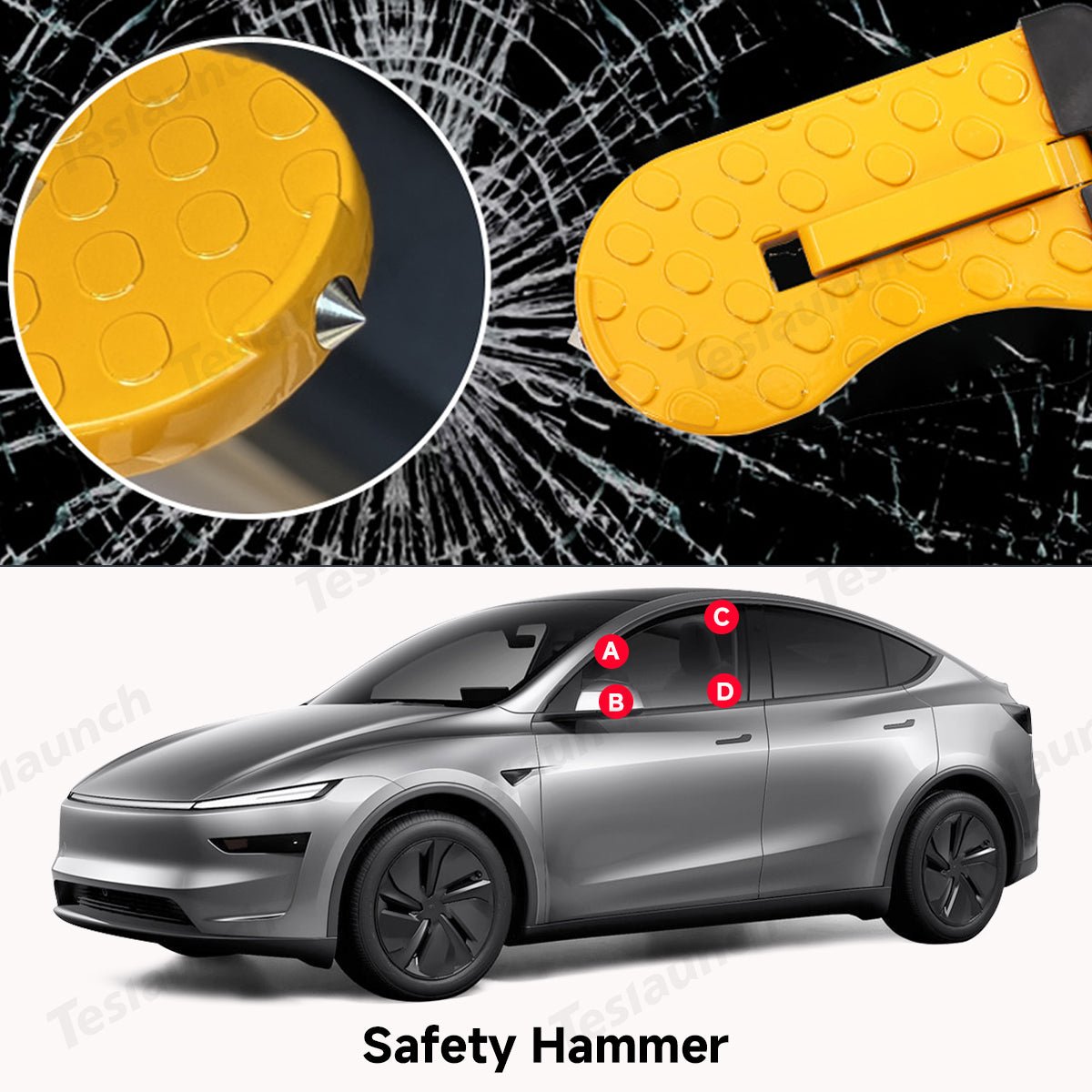 Foldable Car Door Step with Safety Hammer for All Cars - T-Launch