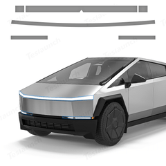 Front Light Bar & Taillight DIY Black Vinyl Wrap Kit for Tesla Cybertruck - T-Launch
