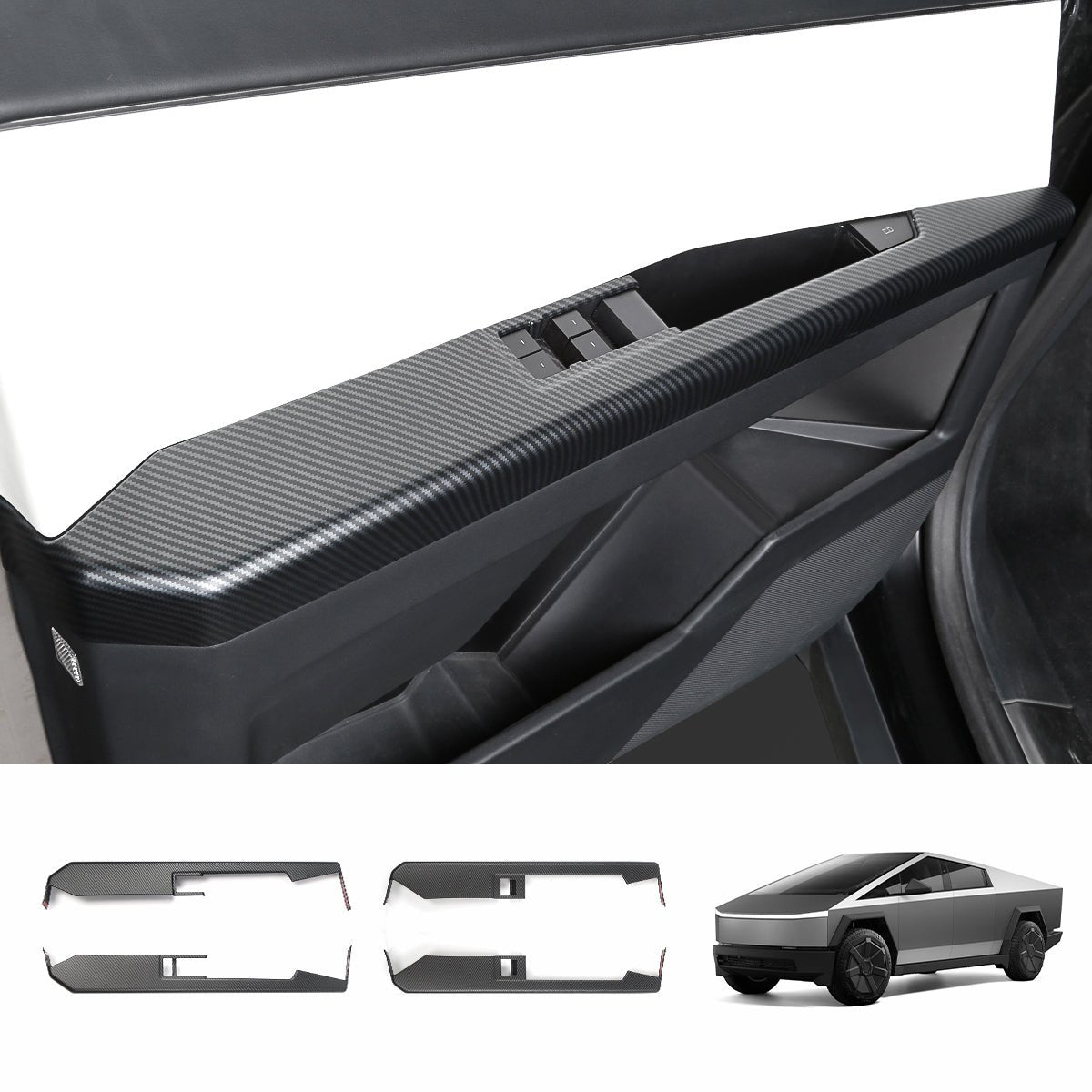 Front & Rear Door Armrest Overlays Covers (Carbon Fiber Pattern ABS) for Cybertruck 2024-2025 (4 PCS) - T-Launch