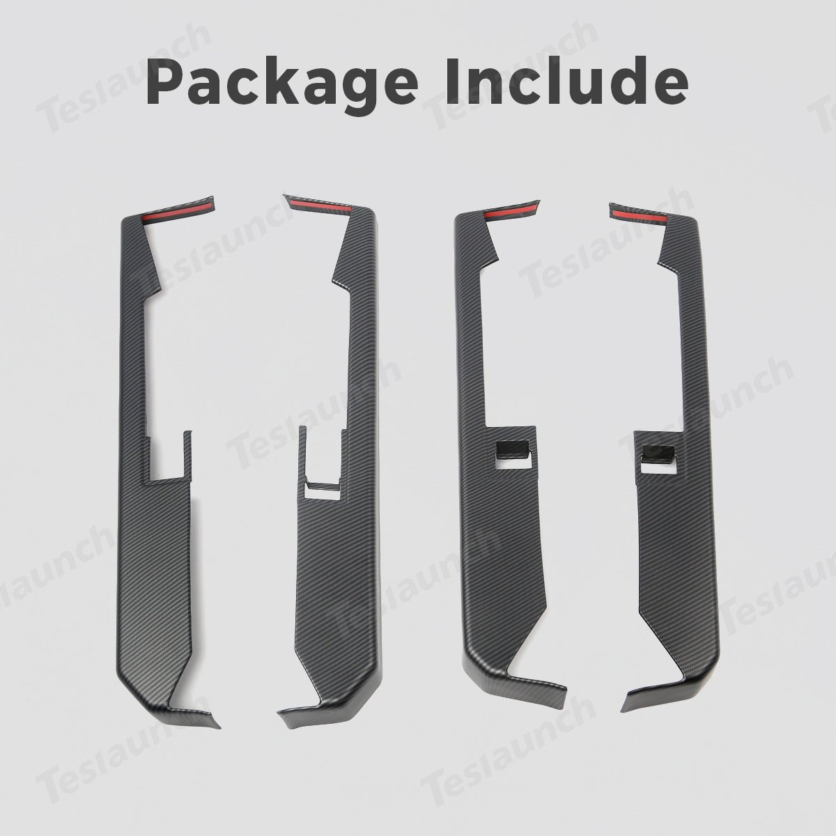 Front & Rear Door Armrest Overlays Covers (Carbon Fiber Pattern ABS) for Cybertruck 2024-2025 (4 PCS) - T-Launch