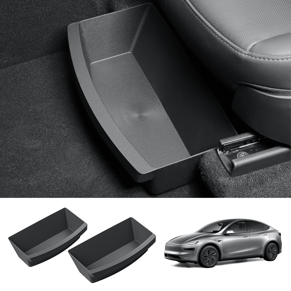 Front Row Under Seat Storage Box for Tesla Model Y 2021+ - T-Launch