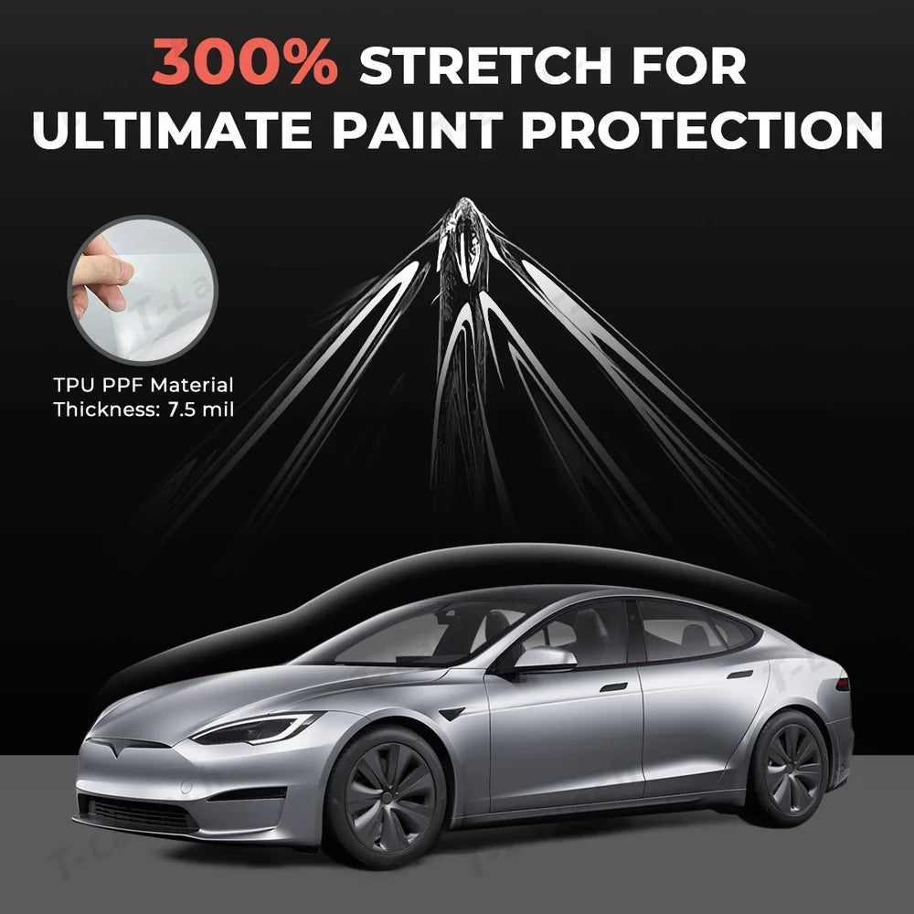 Glossy TPU Invisible Full Car Paint Protection Film (PPF) for Tesla Model S (2021-2024) - T-Launch
