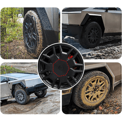 Heptagonal Center Hub Caps Lug Nut Covers for Cybertruck (4 Pcs) - T-Launch