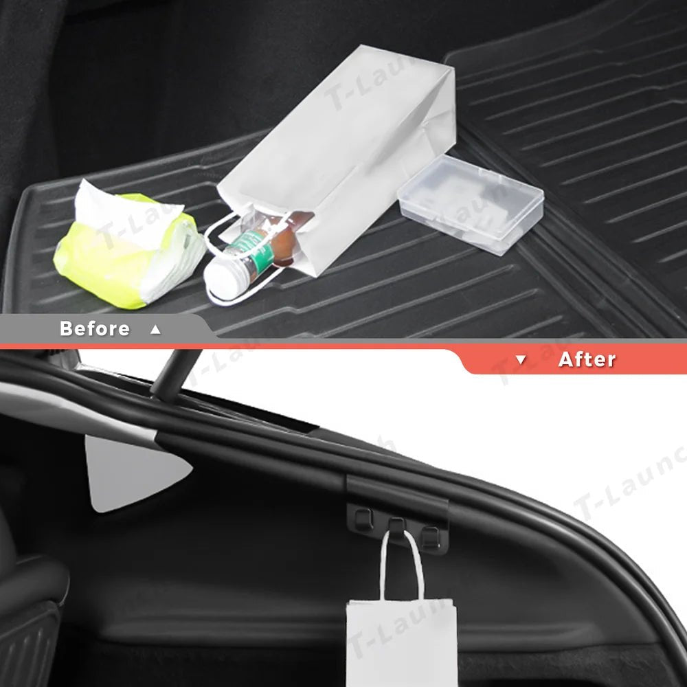 Hidden Trunk Grocery Bag Hook for Tesla Model Y Juniper 2025+ - T-Launch