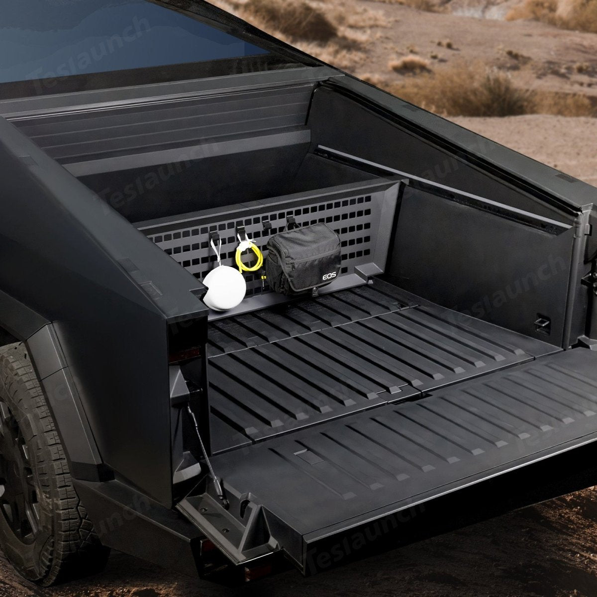 Hooks for MOLLE Panels & Vault Cargo Divider for Cybertruck - T-Launch