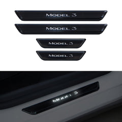 Illuminated Door Sill Protector for Tesla - T-Launch