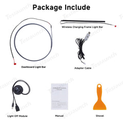Interior LED Ambient Lights with App Control for Tesla 2024+ Model 3 Highland – Dashboard & Wireless Charging Frame - T-Launch