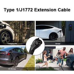 J1772 Extension Cable - Compatible with All J1772 EV Chargers - T-Launch