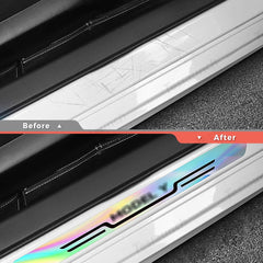 Laser-Effect Door Sill Protector Stickers for Tesla Model Y Juniper 2025+ (4PCS) - T-Launch