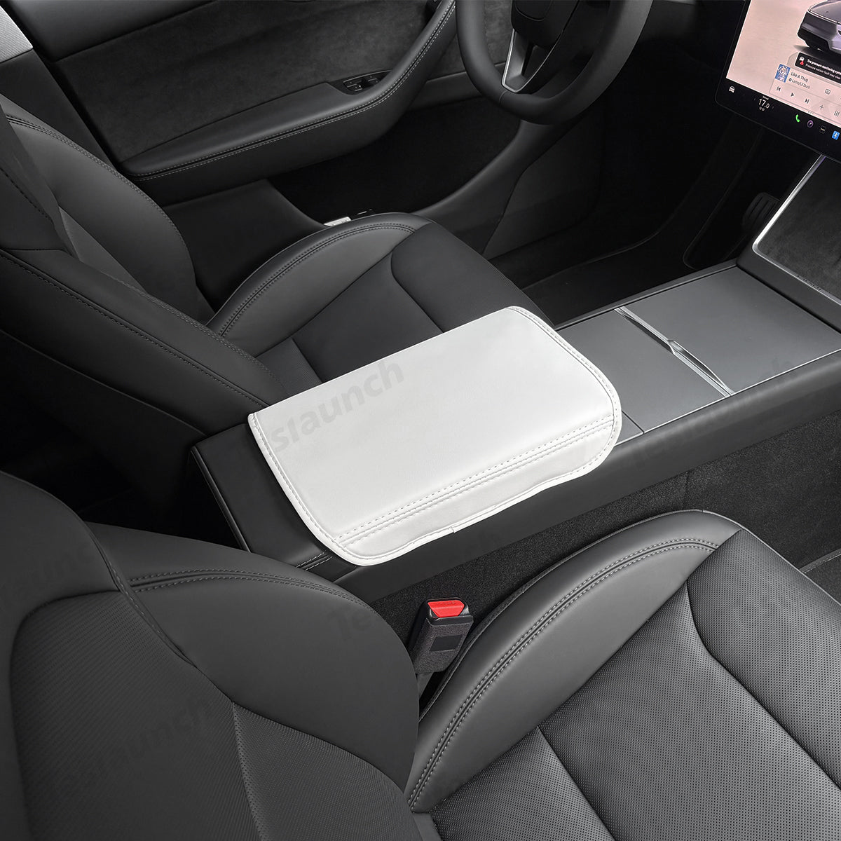 Leather Center Console Armrest Cover for Tesla Model Y Juniper 2025+ - T-Launch