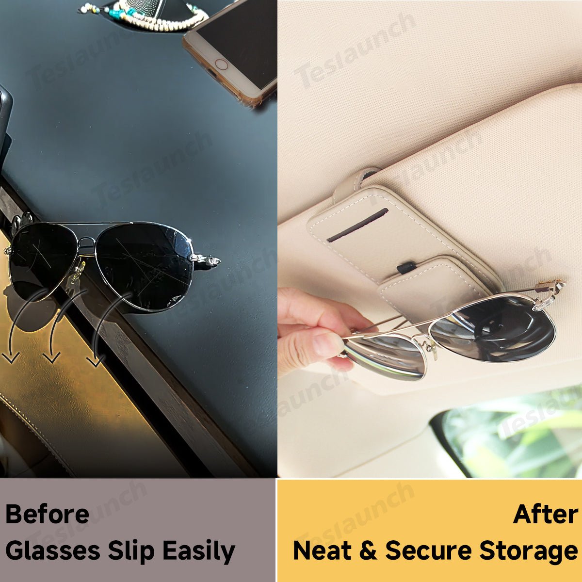 Magnetic Multi-Functional Glasses & Card Clip for Tesla Model 3/Y/S/X/CT - T-Launch