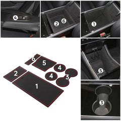 Model 3 Center Console & Cupholder Liner Kit Non-slip Mat for Tesla(2017-2020) - T-Launch