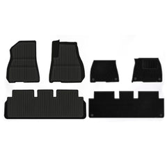 Model 3 Floor Mats All Weather Double Layer Flocking TPE (2021-2023) for Tesla - T-Launch