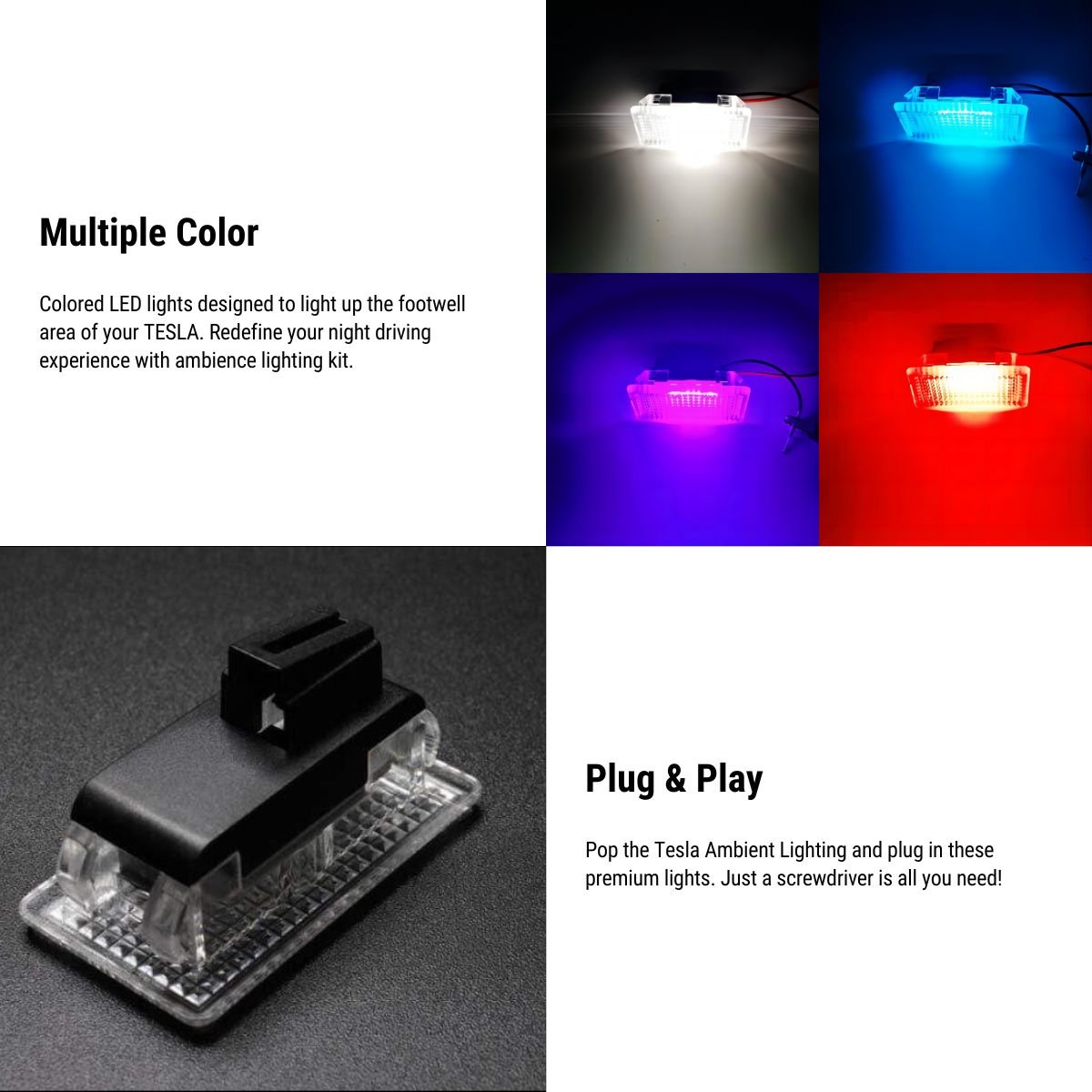 Model 3/X/S Footwell LED Light (2PCS) for Tesla - T-Launch