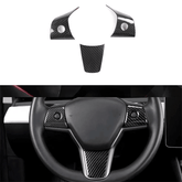 Model 3/Y Carbon Fiber Steering Wheel Trim (Carbon Fiber Pattern ABS) for Tesla(2017-2023) - T-Launch