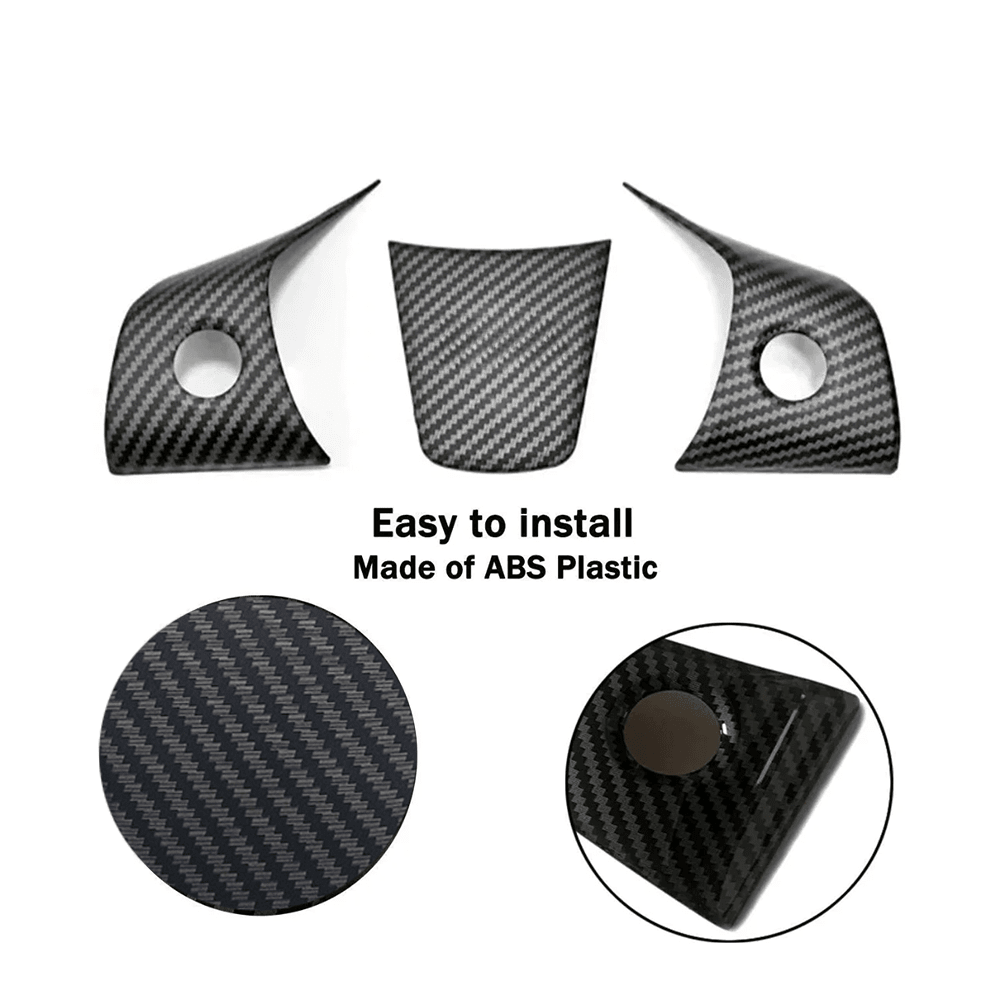 Model 3/Y Carbon Fiber Steering Wheel Trim (Carbon Fiber Pattern ABS) for Tesla(2017-2023) - T-Launch