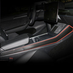 Model 3/Y Center Console Side Panel Caps, Decoration Wrap Cover (2 Pcs) (Carbon Fiber Pattern ABS) (Gen. 2) (2021-2023) - T-Launch