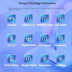 Model 3/Y H6 6.86'' Screen Instrument Cluster Mini Display for Tesla - Support OTA Upgrade - T-Launch