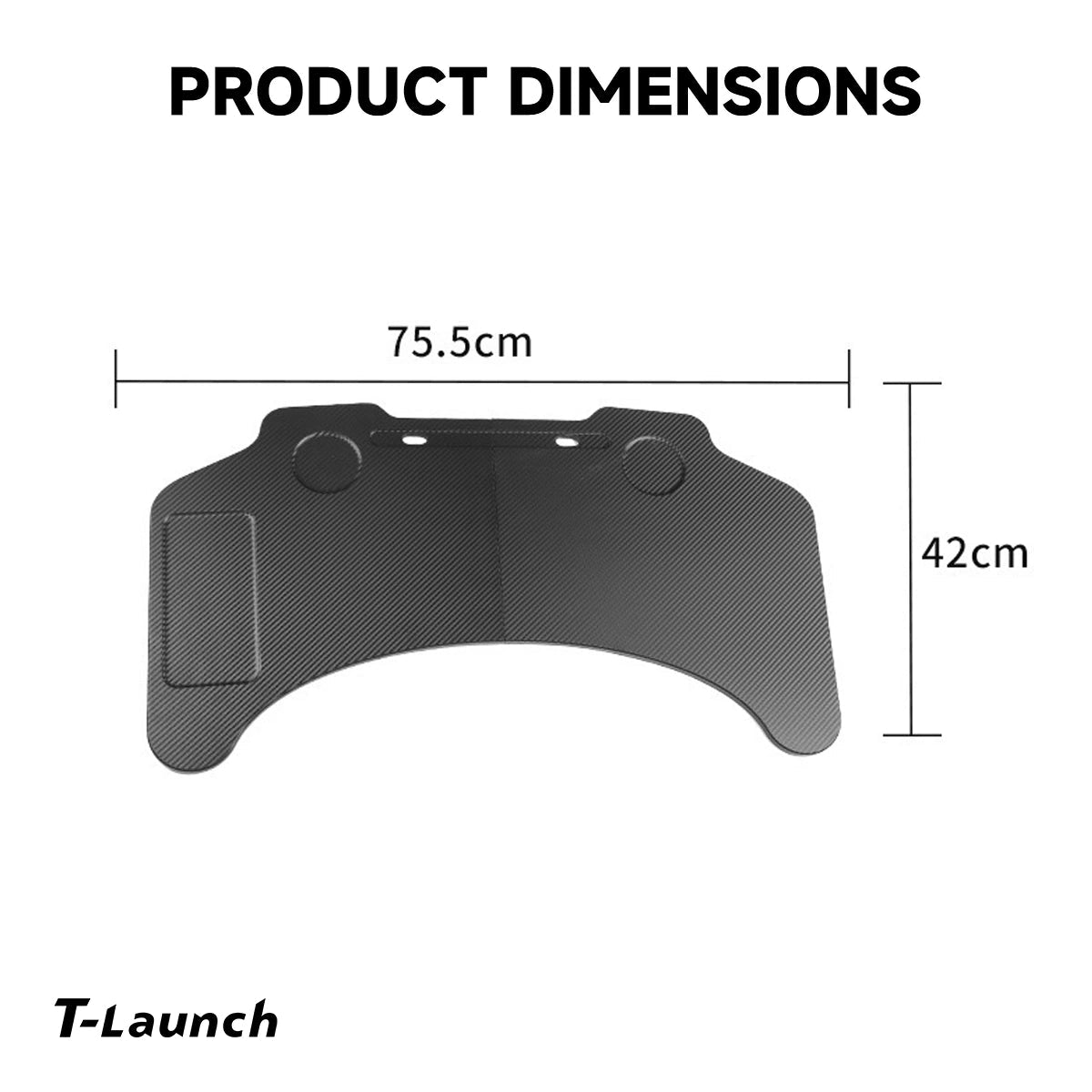 Model 3/Y HDB Steering Wheel Table - Durable High Density Board, Folding Design - T-Launch
