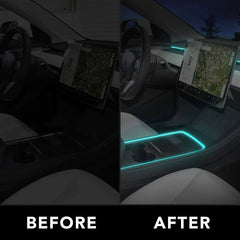 Model 3/Y Interior LED Dashboard + Center Console Light Strip + App Controller for Tesla(2017-2024) - T-Launch