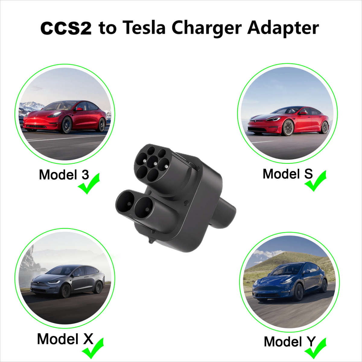 Model 3/Y/S/X CCS2 To Tesla Adapter Charging Adapter - T-Launch