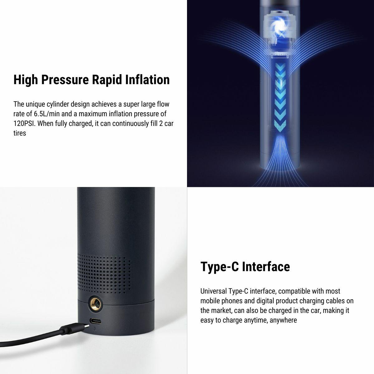 Model 3/Y/S/X/Cybertruck Handheld Cordless Vacuum Cleaner Inflatable Two-In-One - T-Launch