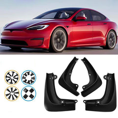 Model S Mud Flaps Custom Front Rear Mudguard Kit, No Drill Fender for Tesla(2016-2020) (4 Pcs) - T-Launch