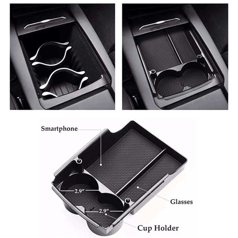 Model X/S Center Console Organizer with Cup Holder for Tesla(2016-2020) - T-Launch