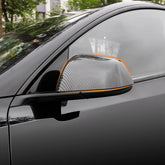 Model Y Side Door Mirror Cover (Carbon Fiber Pattern ABS) (1 pair) (2020-2024) - T-Launch