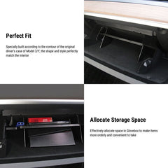 Model3/Y Co-Pilot Glove Box Storage Rack Compartment Storage Board - T-Launch