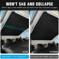 Oppgrader innebygd solskjerm med reflekterende soltak for 2021+ Model S- Lett reflekterende sølvbelagt solskjerm