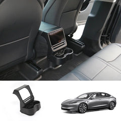 Multi-Functional Foldable Rear Console Cup Holder for Tesla Model Y Juniper 2025+ / Model 3 Highland 2024+ - T-Launch