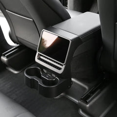 Multi-Functional Foldable Rear Console Cup Holder for Tesla Model Y Juniper 2025+ / Model 3 Highland 2024+ - T-Launch