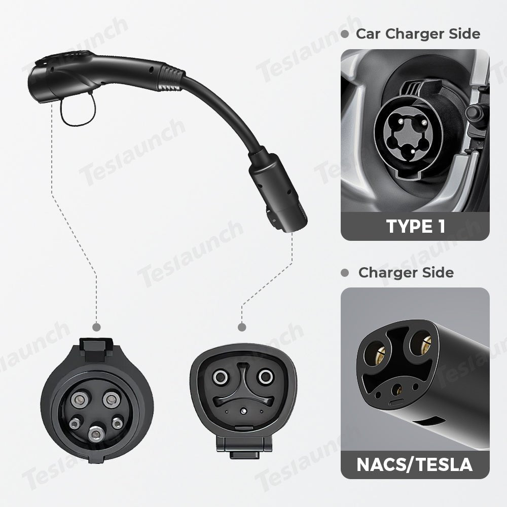 NACS/Tesla to J1772 Adapter Charger Connector Cable - T-Launch