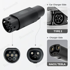 NACS/Tesla to Type 2 EV Charge Adapter for Tesla Model 3/Y/S/X/Cybertruck - T-Launch